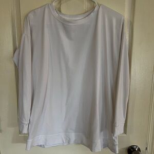 Eileen Fisher Long Sleeve Tee - White Organic Cotton Small Petite